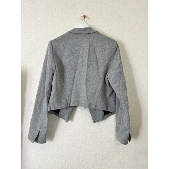 Vivienne Tam Womens Lurex Cropped Blazer Jacket Medium Gray with Silver Metallic - Picture 4 of 8